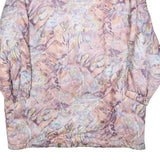Womens Pink & Purple Abstract Patterned Jacket L Polyester Blend Zip Plain