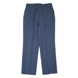 Mens Wool Blend Blue Regular Leg Trousers W30 L29 Zip Closure Classic Fit