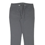 ADIDAS Womens Slim Grey Polyester Blend Zip Trousers W34 L30 Elegant Fit