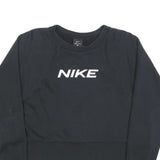 NIKE Womens Black Crew Neck M Logo Print Cotton Blend Sweatshirt Pullover