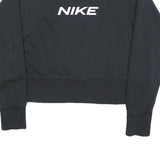 NIKE Womens Black Crew Neck M Logo Print Cotton Blend Sweatshirt Pullover