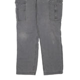 CARHARTT Mens Regular Fit Cargo Jeans Grey Denim W36 L31 Workwear Durable Zip
