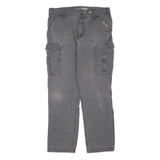 CARHARTT Mens Regular Fit Cargo Jeans Grey Denim W36 L31 Workwear Durable Zip
