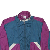 ATHLETIC WORKS Womens Purple & Blue Zip Front Nylon Jacket M Colourblock Casual
