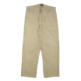 BENCH Mens Cotton Blend Beige Relaxed Straight Trousers W32 L27 Casual Utility