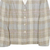PERSONAL Womens Beige & Cream Wool Blend Check Jacket UK 8 Button Closure