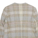 PERSONAL Womens Beige & Cream Wool Blend Check Jacket UK 8 Button Closure