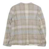 PERSONAL Womens Beige & Cream Wool Blend Check Jacket UK 8 Button Closure