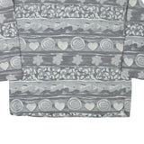 STREET ONE Mens Grey Cotton Blend Sweatshirt L Crew Neck Patterned Casual