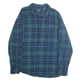CHAPS Mens Green & Blue Check Shirt XL Classic Cotton Long Sleeve Casual