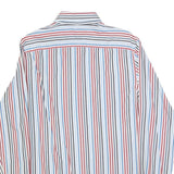 TOMMY HILFIGER Mens White & Red Stripe Classic Fit Shirt S Button-Down Collar