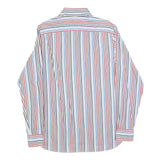 TOMMY HILFIGER Mens White & Red Stripe Classic Fit Shirt S Button-Down Collar