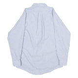 RED KAP Mens Blue & White Cotton Blend Shirt M Button-Down Collar Long Sleeve