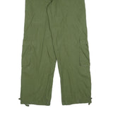 RUE21 Womens Cotton Blend Olive Relaxed Wide-Leg Trousers W30 L32 Casual Cargo