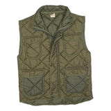 DICK'S Mens Green Quilted Sleeveless Zip Jacket XL Polyester Padded Outdoor