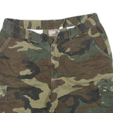 CATHEXIS Mens Camouflage Cargo Shorts Green M W32 Cotton Blend Casual