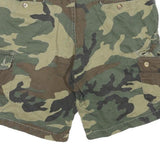 CATHEXIS Mens Camouflage Cargo Shorts Green M W32 Cotton Blend Casual