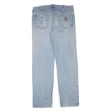 CARHARTT Mens Regular Fit Blue Denim Straight Leg Cotton Blend W34 L34 Zip Jeans