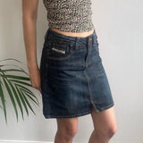Sexy Girl Jeans Mini Denim Skirt - 28W UK 8 Dark Wash Cotton