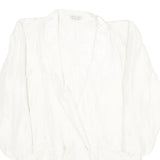 PIERRE HARRE Womens White Silk Button Jacket UK 12 Regular Fit Long Sleeve Plain
