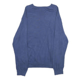 POLO RALPH LAUREN Mens Blue Plain Cotton V-Neck Basic Knit 2XL Jumper