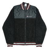 CHAMPION Mens Black Zip Jacket XL Polyester Blend Varsity Style Logo