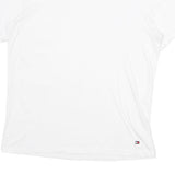 TOMMY HILFIGER Mens White L T-Shirt Short Sleeve Crew Neck Plain Cotton