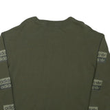 ADIDAS Mens Green Crew Neck M Logo Print Cotton Blend Sweatshirt