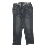 INSTANT VINTAGE Womens Regular Fit Blue Denim Jeans Cotton Zip W26 L21 Stylish