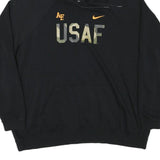 NIKE Womens Black USAF Pullover Hoodie XL Camo Print Cotton Blend Casual