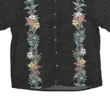 BATIK BAY Mens Black Rayon Hawaiian XL Floral Print Short Sleeve Shirt Relaxed