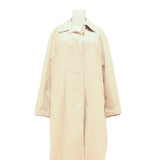 Womens Beige Cotton Blend Plain Button Closure Regular Fit Jacket L Lightweight