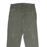 DICKIES Mens Cotton Relaxed Fit Green Trousers W34 L30 Workwear Utility