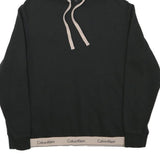 CALVIN KLEIN Womens Black Hoodie M Logo Band Bottom Pullover Hooded Jumper