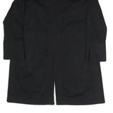 Womens Black Cotton Blend Classic Button Jacket L Plain Long Sleeve Casual