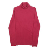 SPENSE Womens Red Plain Jumper Roll Neck Basic Knit M Stylish Lightweight