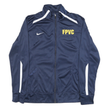 NIKE Mens Navy Blue Zip Track Jacket S Polyester Plain Sportswear Athletic