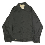 DON ALLESON ATHLETIC Mens Black Nylon Button Jacket M Lightweight Sportswear