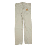 CARHARTT Mens Jeans Beige Regular Straight Cotton Blend W32 L34 Casual Durable