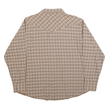 WRANGLER Mens Beige & Brown Check Shirt XL Western Classic Cotton Button