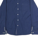 NAUTICA Mens Blue Classic Fit Stretch Cotton Shirt L Button-Down Collar Casual