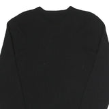 POLO RALPH LAUREN Mens Black Plain Crew Neck Basic Knit Jumper M Wool Luxury