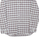 LEVI'S Mens White & Maroon Checked Shirt 2XL Cotton Blend Casual Long Sleeve