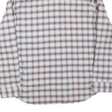 LEVI'S Mens White & Maroon Checked Shirt 2XL Cotton Blend Casual Long Sleeve