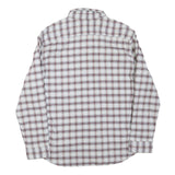 LEVI'S Mens White & Maroon Checked Shirt 2XL Cotton Blend Casual Long Sleeve