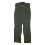 LEVI'S Mens Cotton Blend Olive Slim Straight Trousers W29 L29 Casual Zip Closure