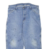 DICKIES Mens Jeans Blue Regular Straight Denim Light W38 L22 Workwear Carpenter