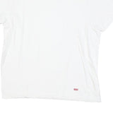 LEVI'S Mens White Cotton Blend T-Shirt M Short Sleeve V-Neck Plain Casual