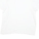 LEVI'S Mens White Cotton Blend T-Shirt M Short Sleeve V-Neck Plain Casual