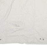 CHEROKEE Mens White Cotton Utility Jacket XL Woven Sleeveless Multi Pocket Zip